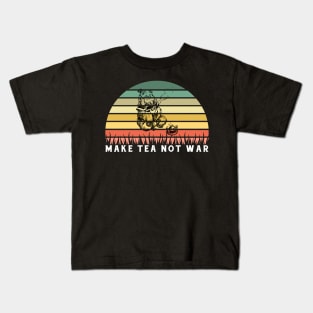 Make Tea Nor War Vintage Retro Kids T-Shirt